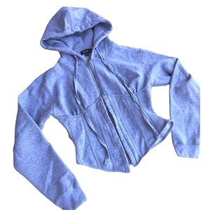 Missguided Gray Corset zip up hoodie jacket